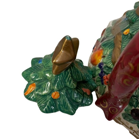 Bella Casa By GANZ Kitchen Christmas Tree Teapot With Gold Star On Top Large 6" - Picture 3 of 15